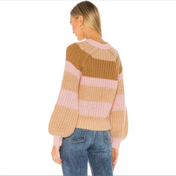 Finders Keepers Mariposa Striped Chunky Knit Crewneck Pullover Sweater Size XS - Picture 2 of 16